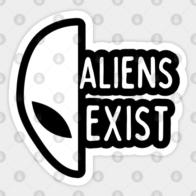 Aliens Exist Sticker by Pixel Threads 